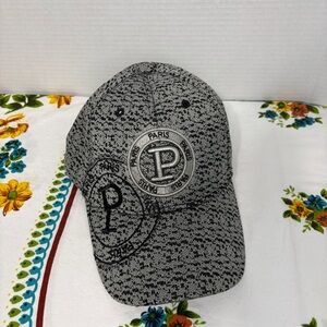 Robin Ruth Gray Speckled Paris Embroidered 'P' Baseball Cap